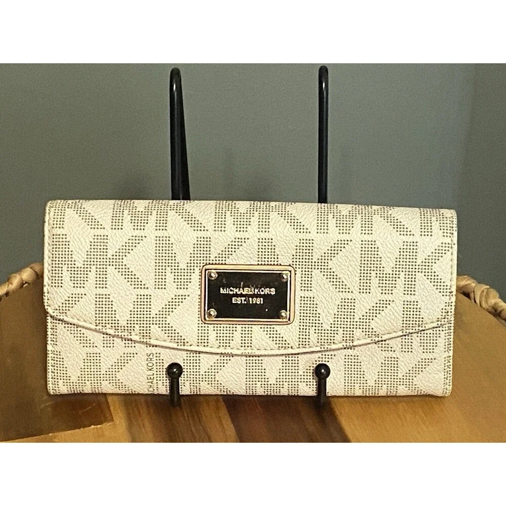 Michael Kors Mindy Carryall Leather Large Wallet (35T8GTZE3B) Vanilla Jetset